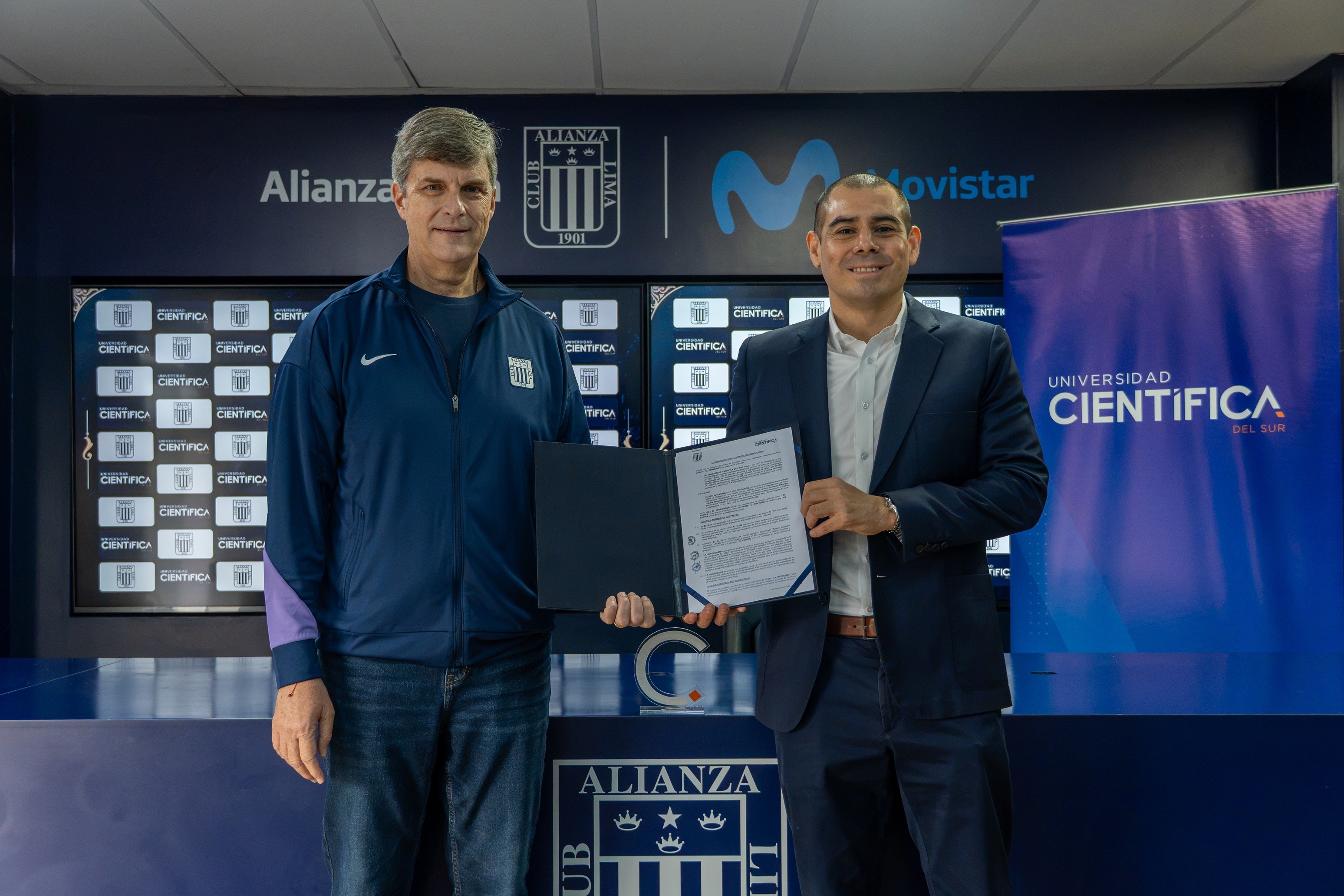 Alianza Lima y la Universidad Científica del Sur presentan convenio de cooperación institucional en salud deportiva. (Difusión)