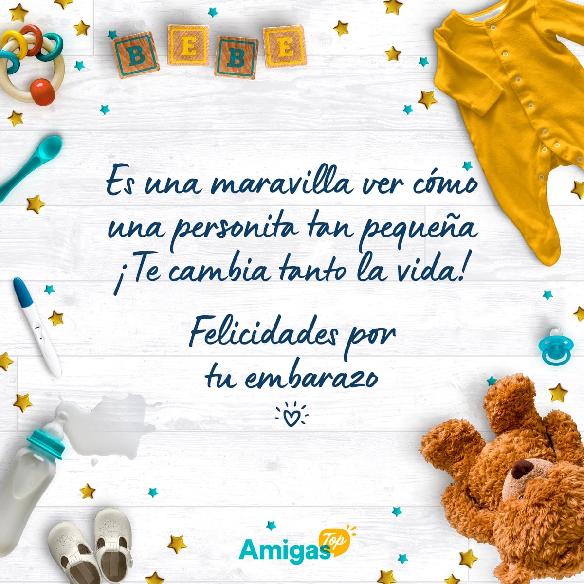 Imágenes para felicitar la llegada o el nacimiento de un bebé. (Foto: amigas.top)