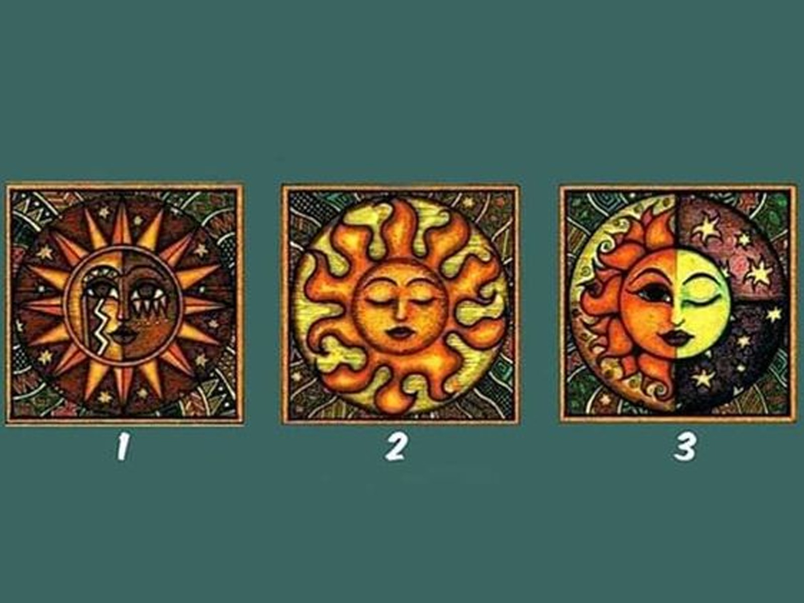 TEST VISUAL | Observa con atención los 5 soles representados en la imagen y, sin pensarlo demasiado, elige el que más te atraiga. Tu elección te revelará un mensaje personalizado, lleno de positividad y aliento, que te acompañará durante el resto del día. | lavitaenellamente