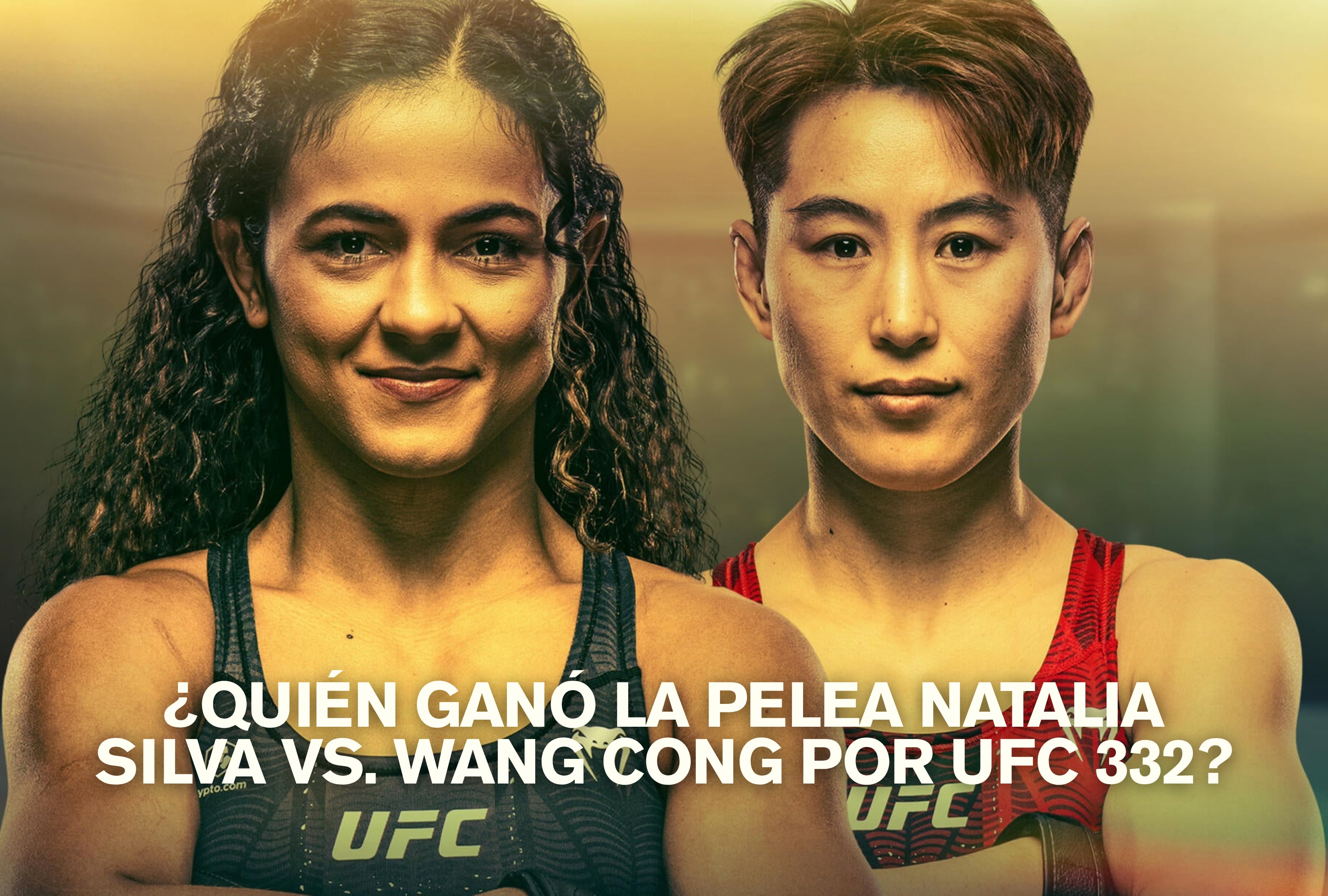 Descubra a la ganadora del combate estelar entre Natalia Silva y Wang Cong en el evento UFC 332. Revise el resultado oficial en directo, las tarjetas de los jueces y el resumen con todos los ganadores de las peleas estelares y preliminares de la velada de artes marciales mixtas. | Crédito: ufcenespanol.com / Composición Mag