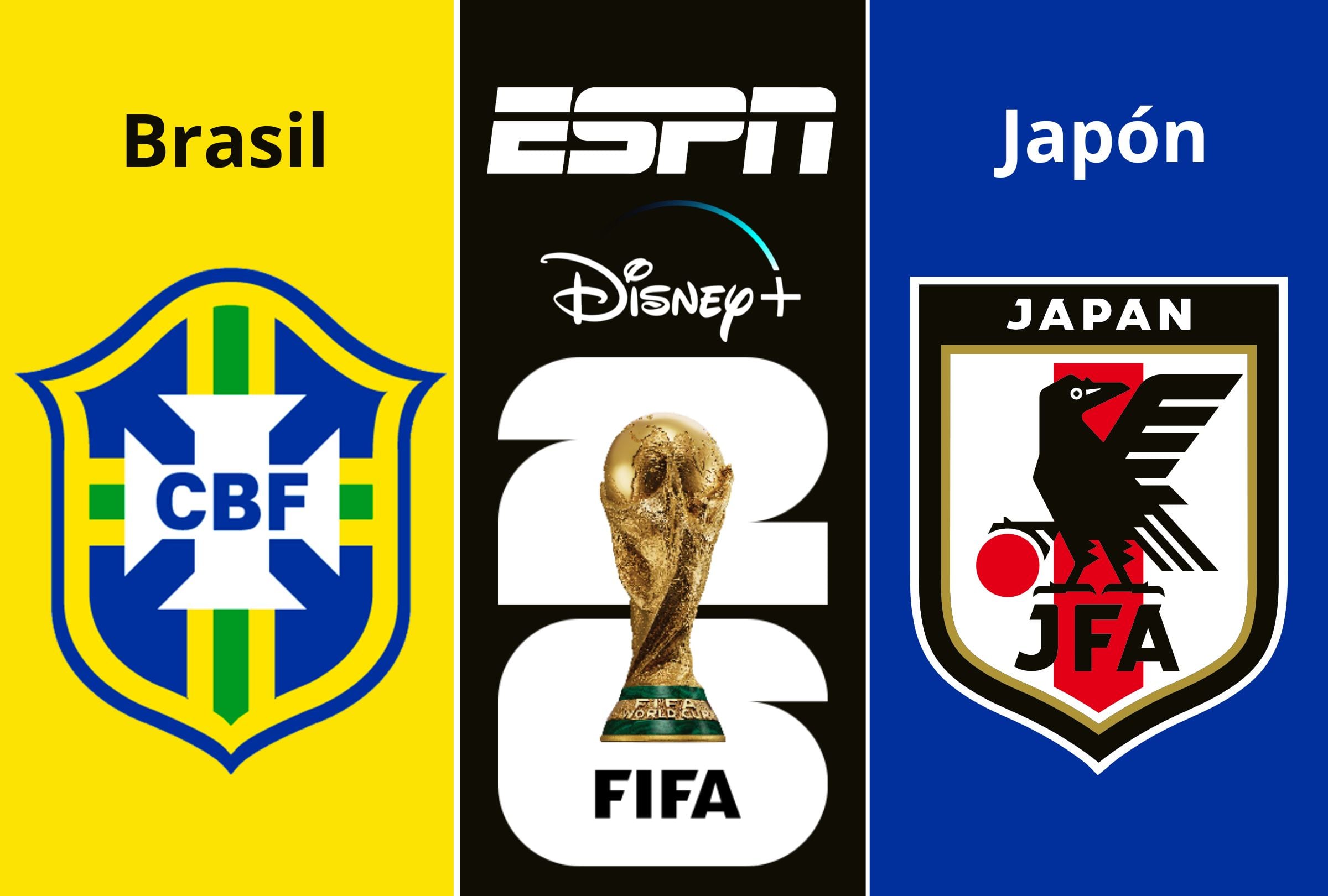 Sigue la señal oficial de ESPN y Disney Plus para ver el partido entre Brasil vs. Japón este lunes 29 de junio en el NRG Stadium desde Houston, Texas, por los 16vos de final de la Copa Mundial 2026. (Foto: Composición Mag)