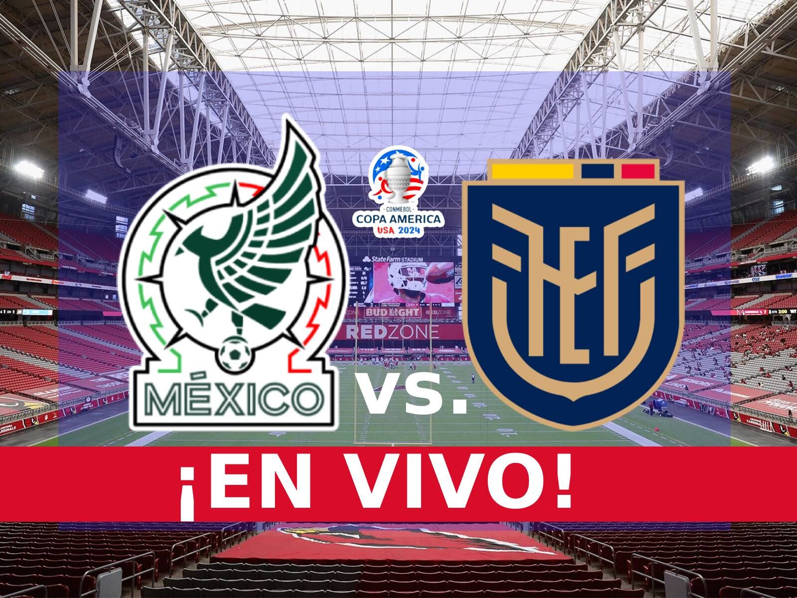 ¿Dónde ver México vs. Ecuador en vivo y en directo? Sigue el partido por la fecha 3 del grupo B de la Copa América 2024 este domingo 30 de junio en el Estadio de la Universidad de Phoenix, Arizona. (Foto: AFP)