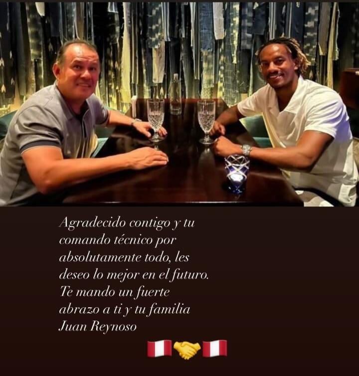 André Carrillo se despidió de Juan Reynoso a través de sus redes sociales. (Imagen: Instagram)