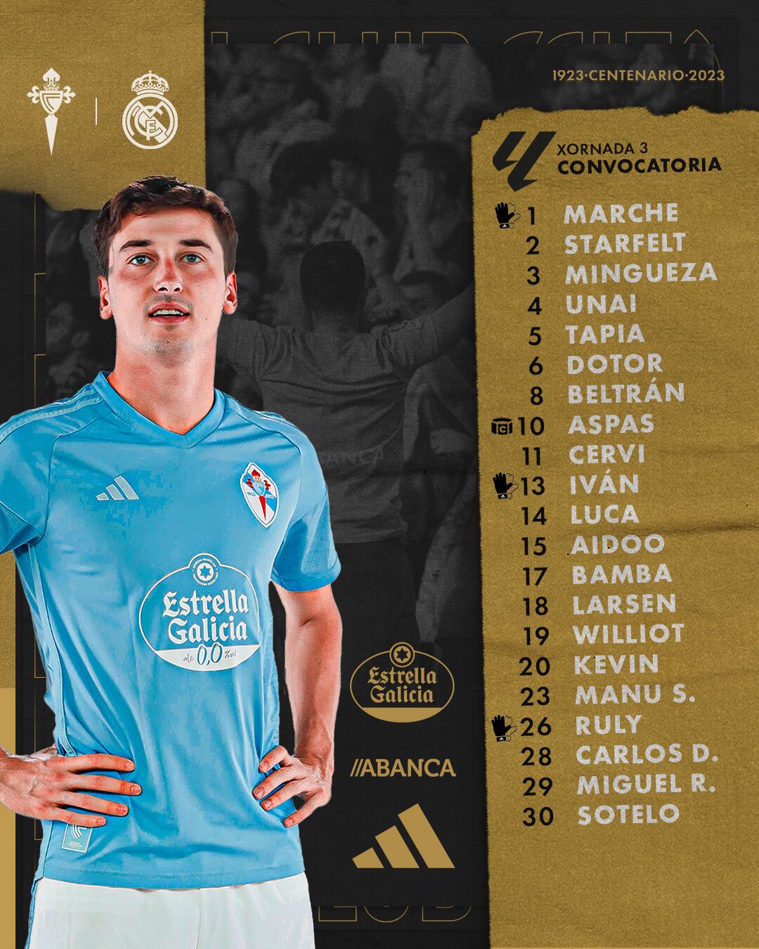 Celta de Vigo convocó a Tapia para partido contra Real Madrid.