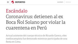 La reacción de la prensa extranjera tras el ‘ampay’ de Nolberto Solano en plena cuarentena [FOTOS]