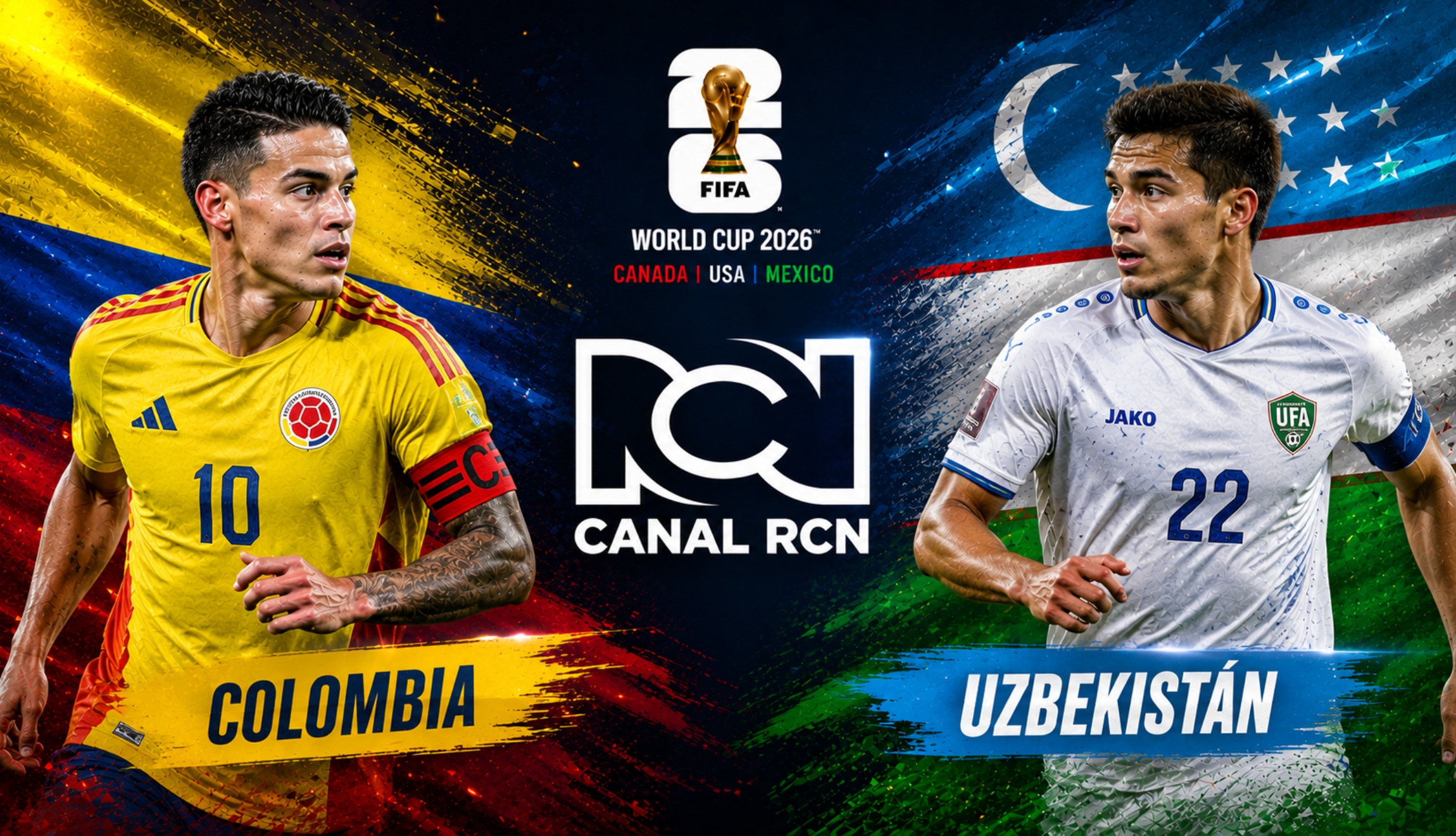 Señal del Canal RCN EN VIVO para ver la transmisión de Colombia vs. Uzbekistán en directo, este miércoles 17 de junio, por la Jornada 1 del Grupo K del Mundial de Fútbol 2026. (Foto: Imagen creada por Depor utilizando la IA de Chat GPT)