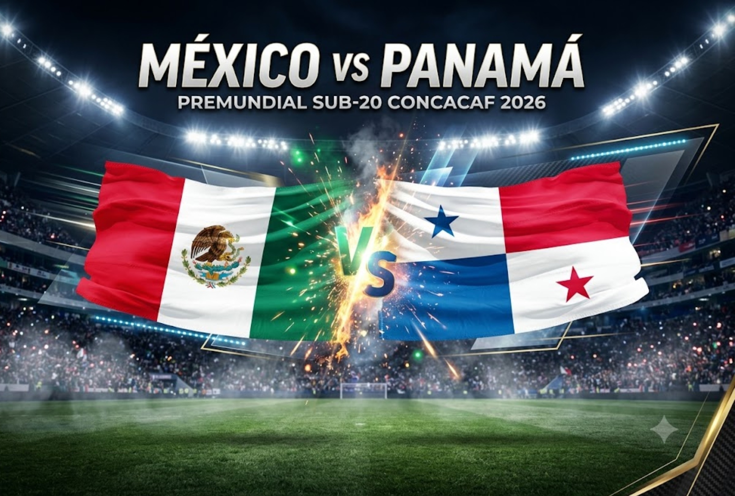 PUEBLA DE ZARAGOZA, MÉXICO, (05/08/2026). Horarios y canales de TV para ver México vs. Panamá EN VIVO por los Cuartos de Final del Premundial Sub-20 que se realizará en el Estadio Cuauhtémoc de Puebla. Imagen: Creada por la IA de Gemini.