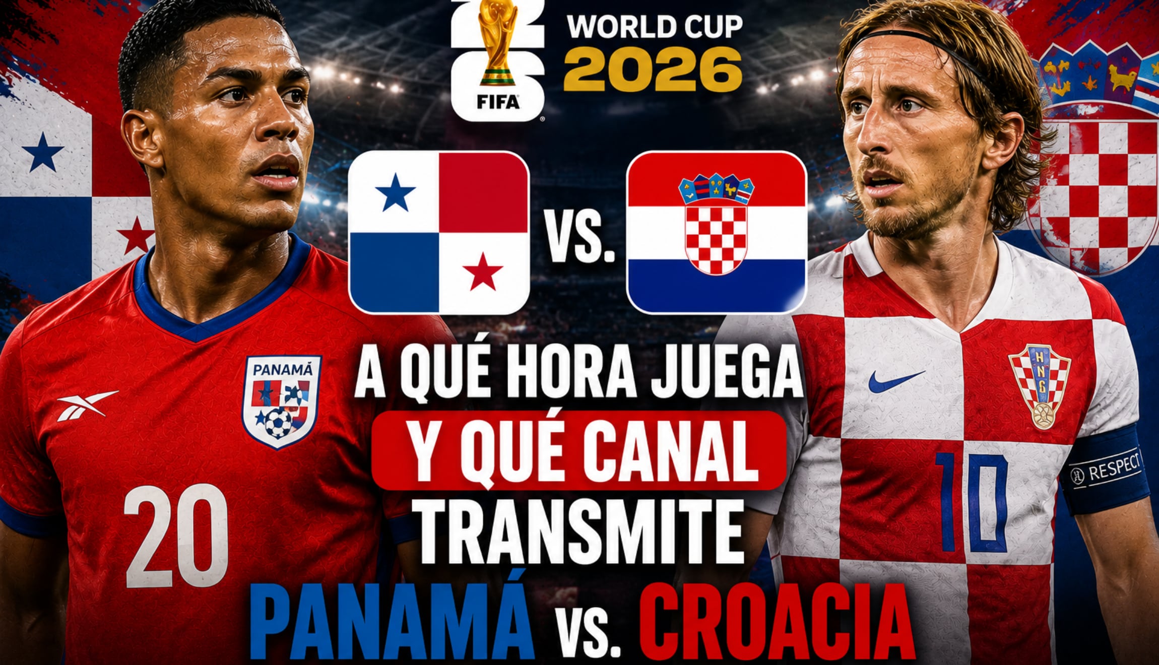 Consulta la hora de inicio y los canales para ver Panamá vs. Croacia EN VIVO, este martes 23 de junio, por la Jornada 2 del Grupo L del Mundial de Fútbol 2026. (Foto: Imagen creada por Depor utilizando la IA de Chat GPT)
