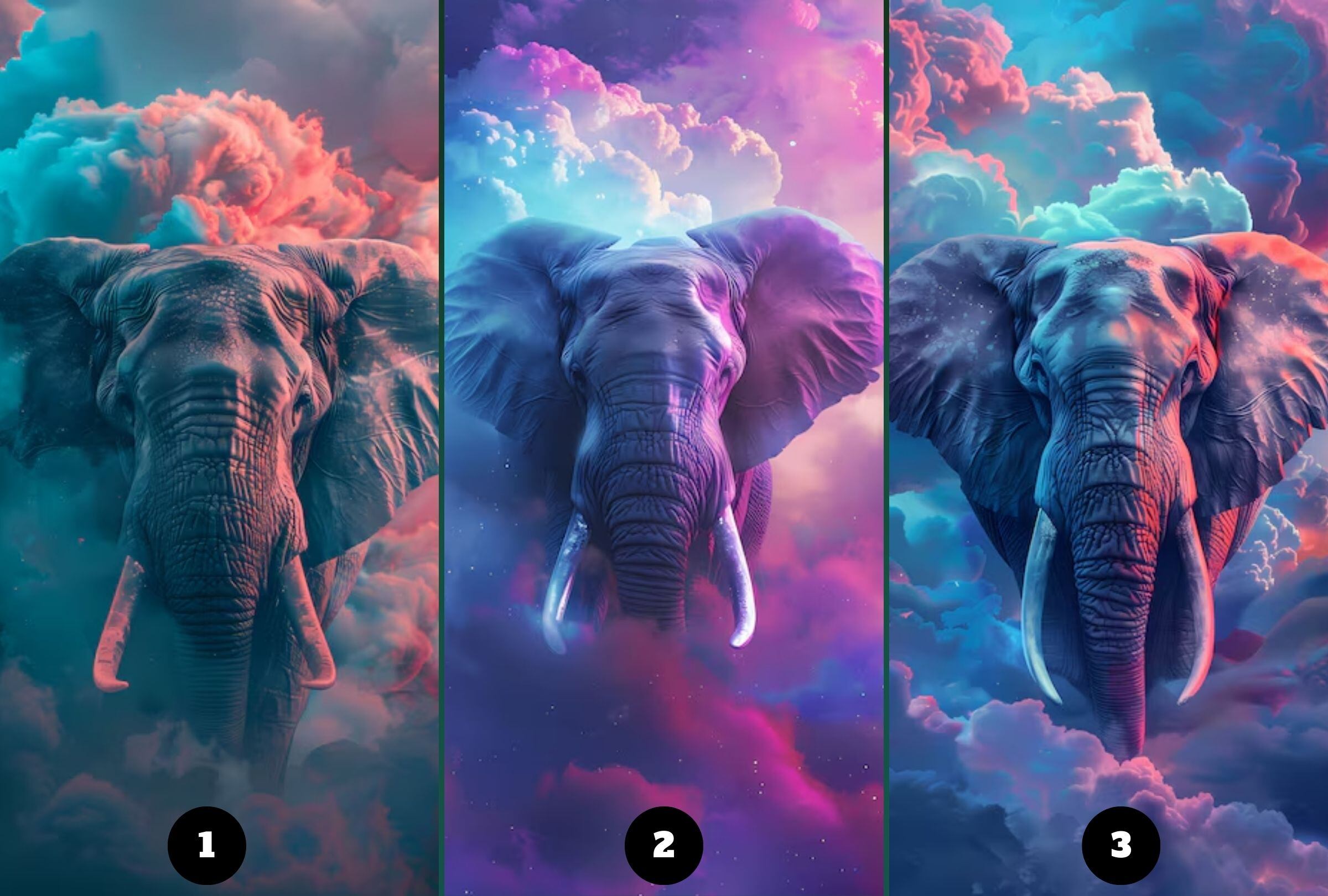 Test visual: escoge el elefante que más te llame la atención y conocerás si eres narcisista. (Foto: Composición Freepik / Depor)