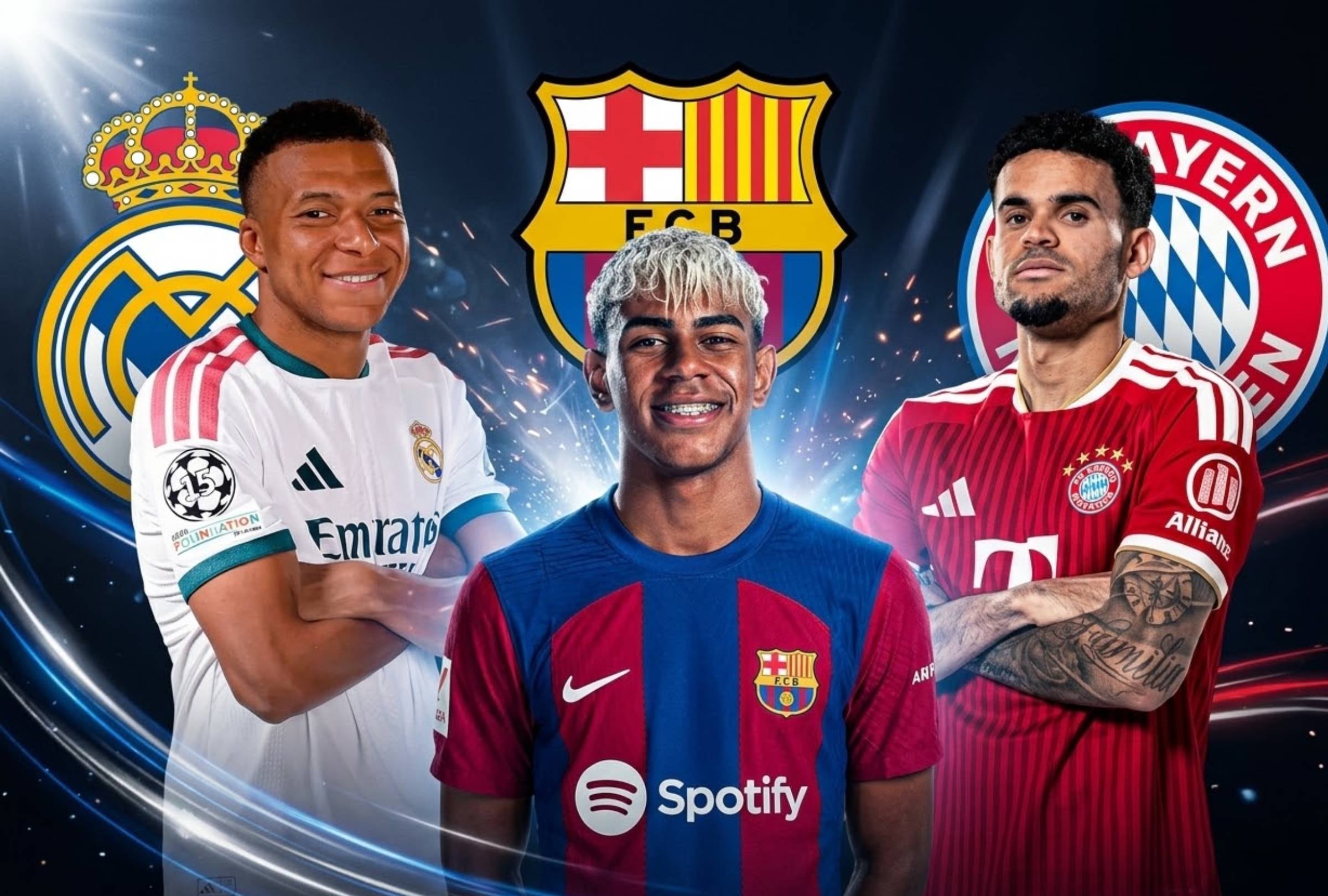 Revisa los resultados del sorteo de la fase liga de la Champions League que se realizó este jueves 27 de agosto. Conoce a los rivales del Real Madrid, Barcelona y Bayern Múnich. FOTO: Imagen creada por la IA de Gemini.