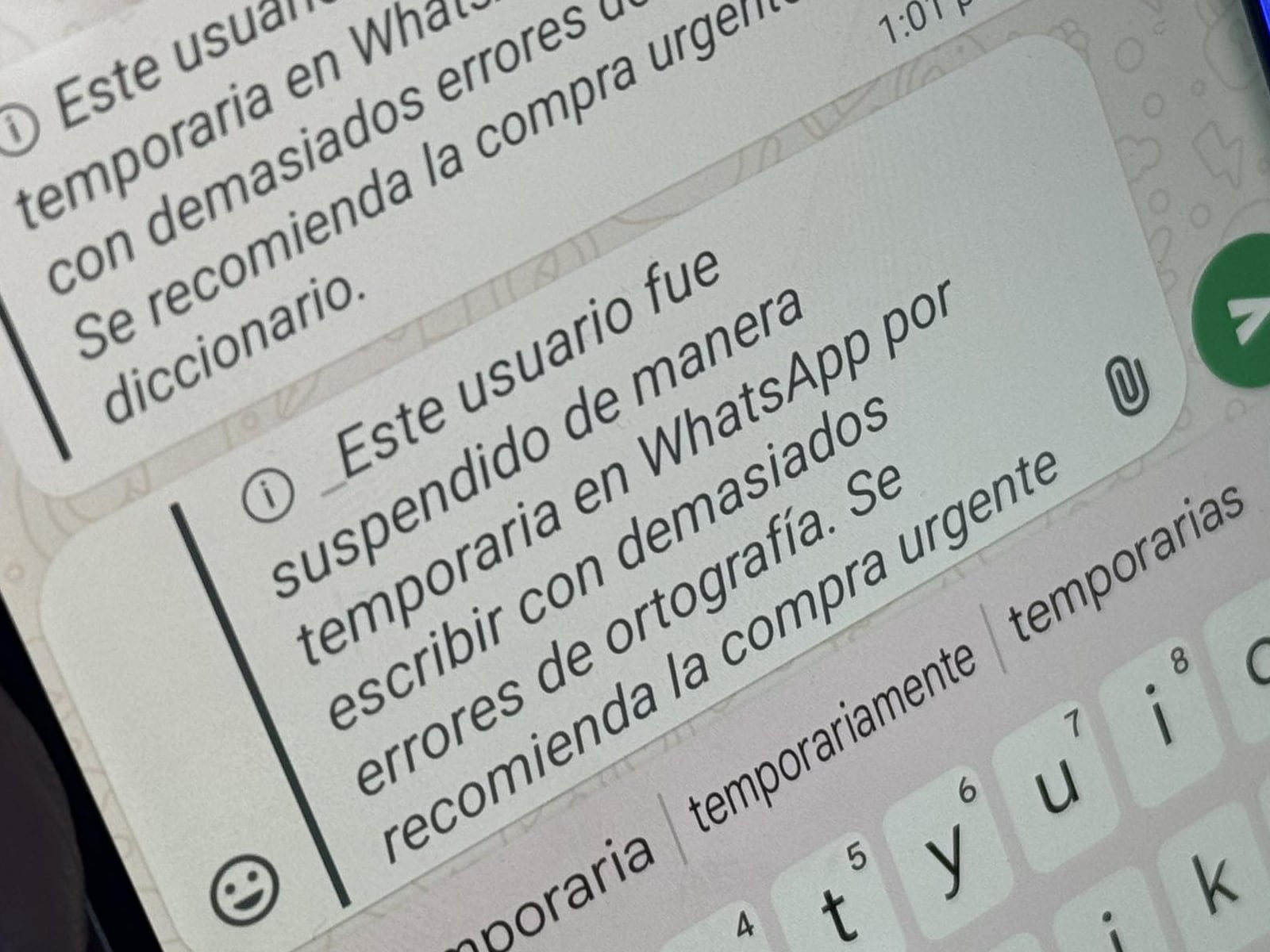 WHATSAPP | Así se crea el mensaje "Este usuario fue baneado temporalmente de WhatsApp". (Foto: Depor - Rommel Yupanqui)