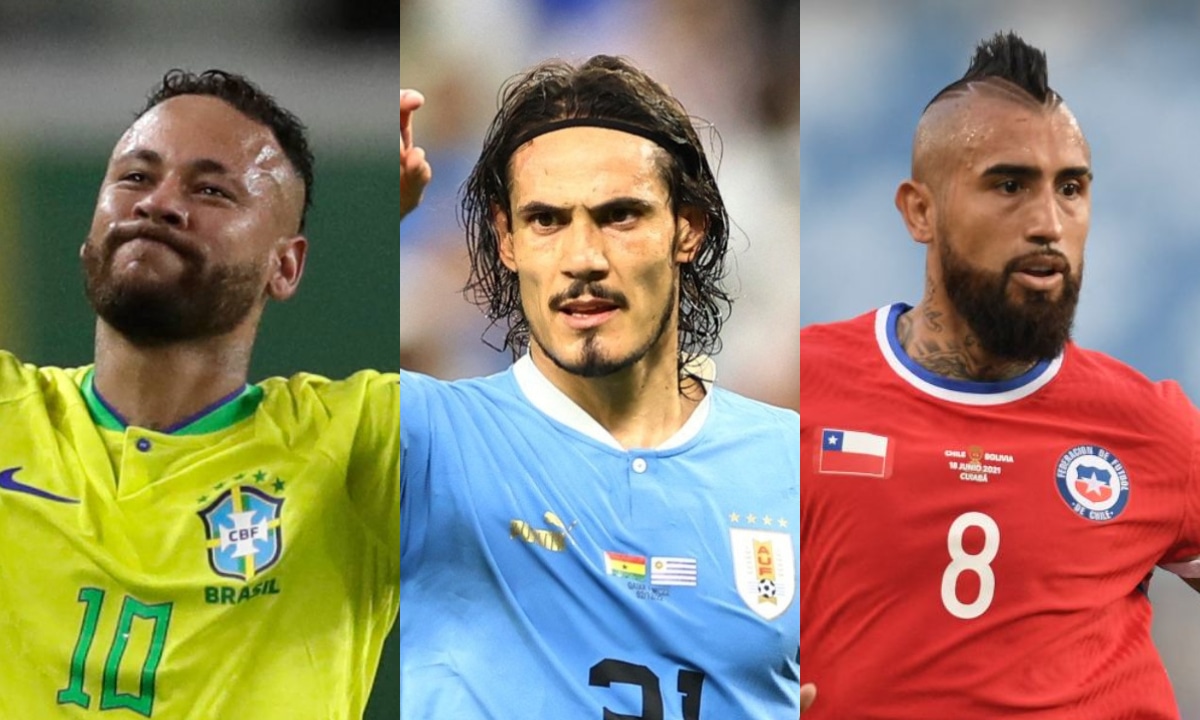 Neymar, Edinson Cavani y Arturo Vidal no jugarán la Copa América 2024. (Foto: Composición)