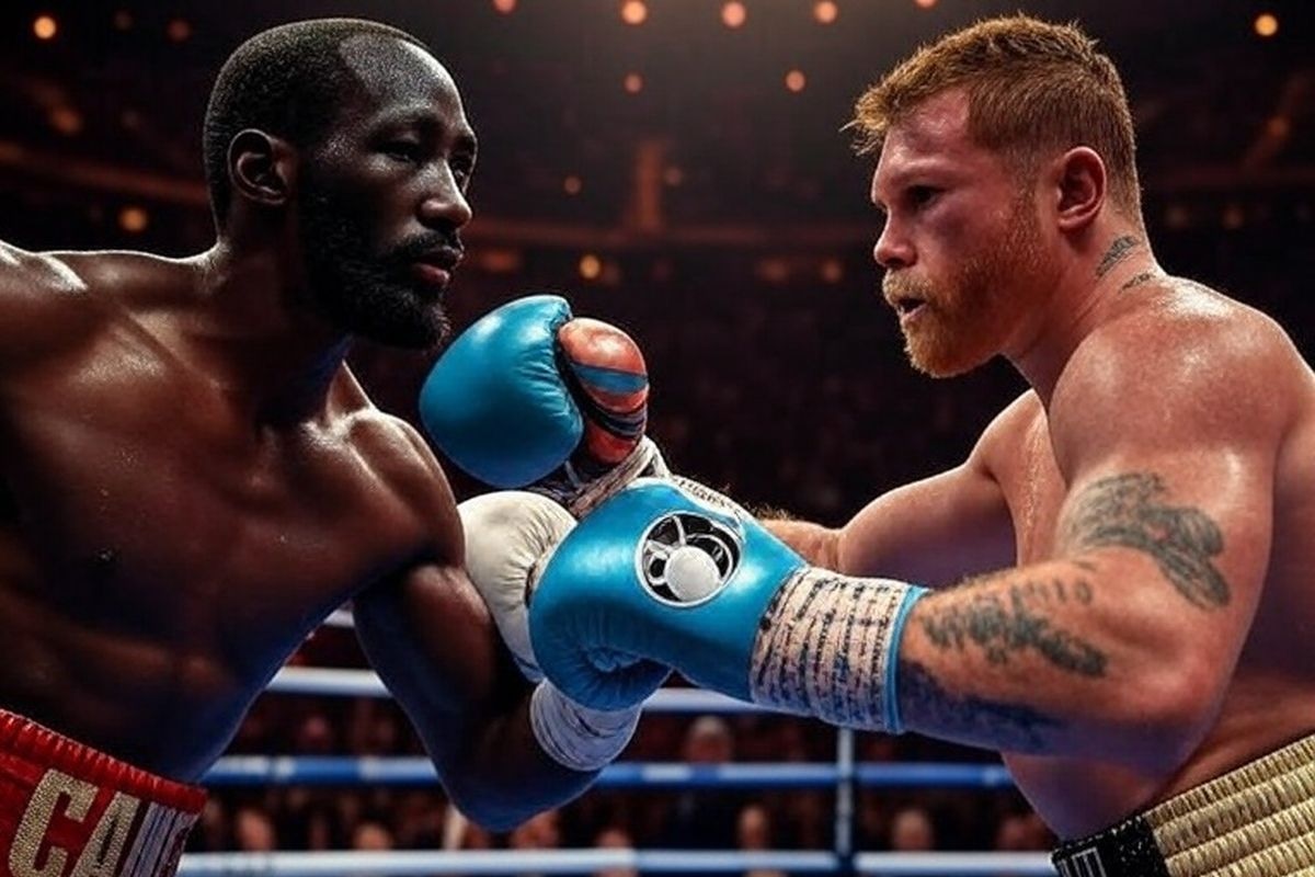 El boxeo mundial pone sus ojos en Las Vegas, donde el mexicano Saúl Álvarez defiende sus títulos indiscutidos del peso supermediano ante Crawford. (Foto: GROK)