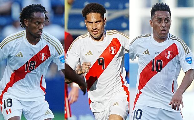 André Carrillo, Paolo Guerrero y Christian Cueva son las 'apuestas' de Jorge Fossati para esta Copa América. (Fotos: Prensa FPF)
