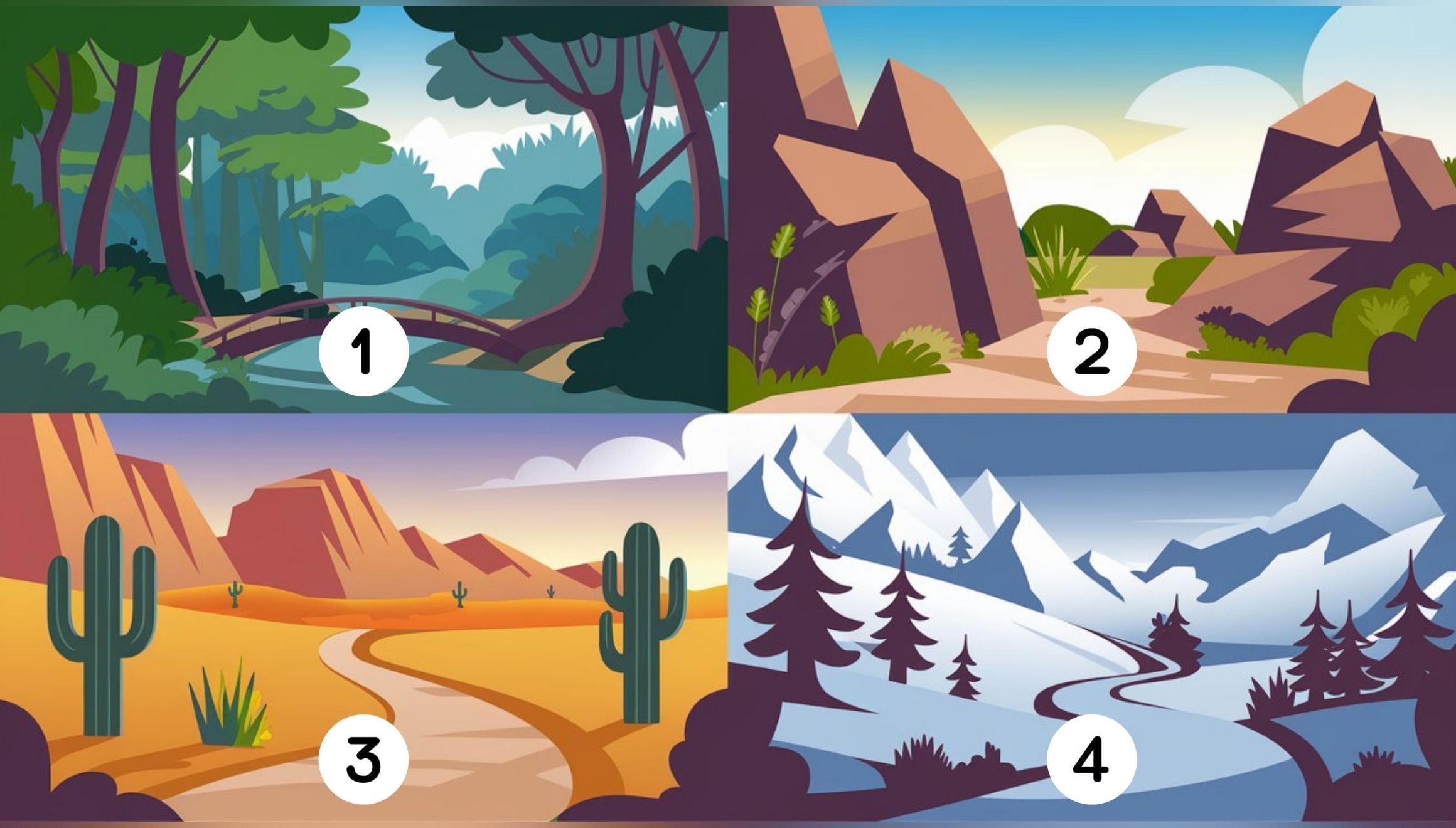 Escoge uno de los paisajes en esta imagen para descubrir cuál es tu mayor virtud (Foto: Depor).