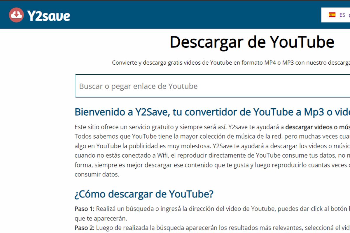Esta es la web donde tienes que poner el enlace de YouTube para descargar gratis el video. (Foto: MAG - Rommel Yupanqui)