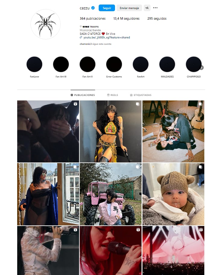 Al igual que Nodal, la artista argentina decidió borrar las fotos en las que aparecía su expareja (Foto: Cazzu / Instagram)