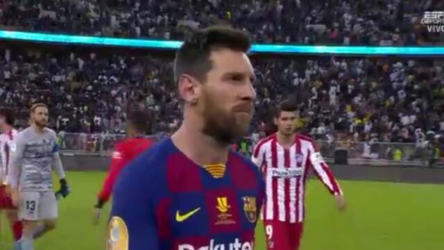 No quería ver a nadie: la cara de Messi al final del partido tras derrota ante el Atlético 