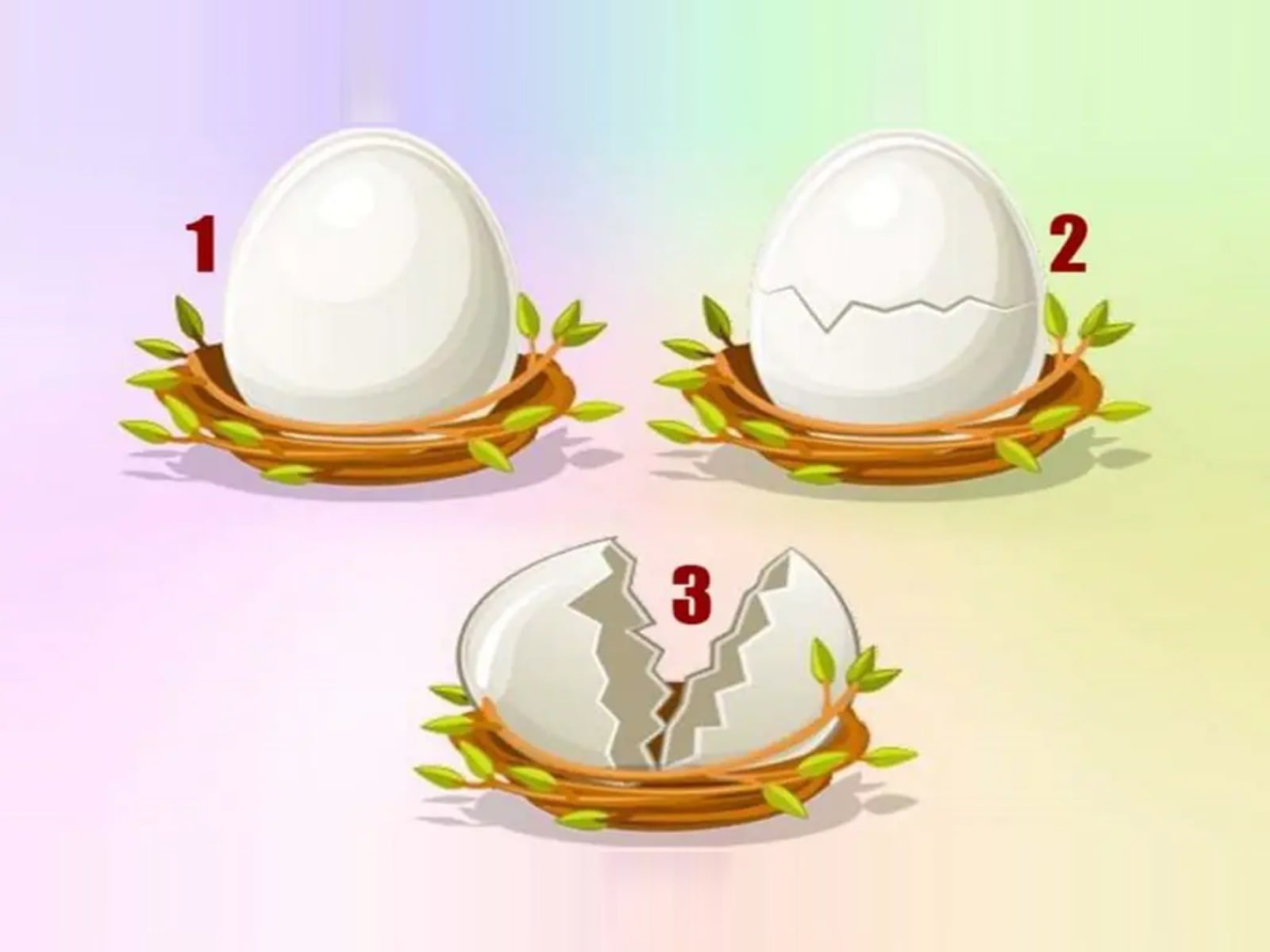 TEST VISUAL | Esta imagen te muestra tres huevos distintos. Debes elegir uno. (Foto: namastest.net)