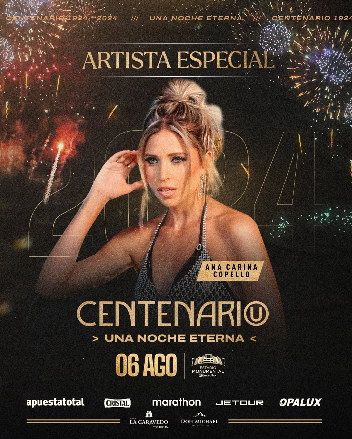 Artistas invitados para el Centenario de Universitario de Deportes este martes 6 de agosto en el Estadio Monumental de Ate. (Foto: @Universitario).