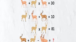 Desafío matemático: resuelve ecuaciones y descubre los valores del alce, ciervo y reno en 1 minuto