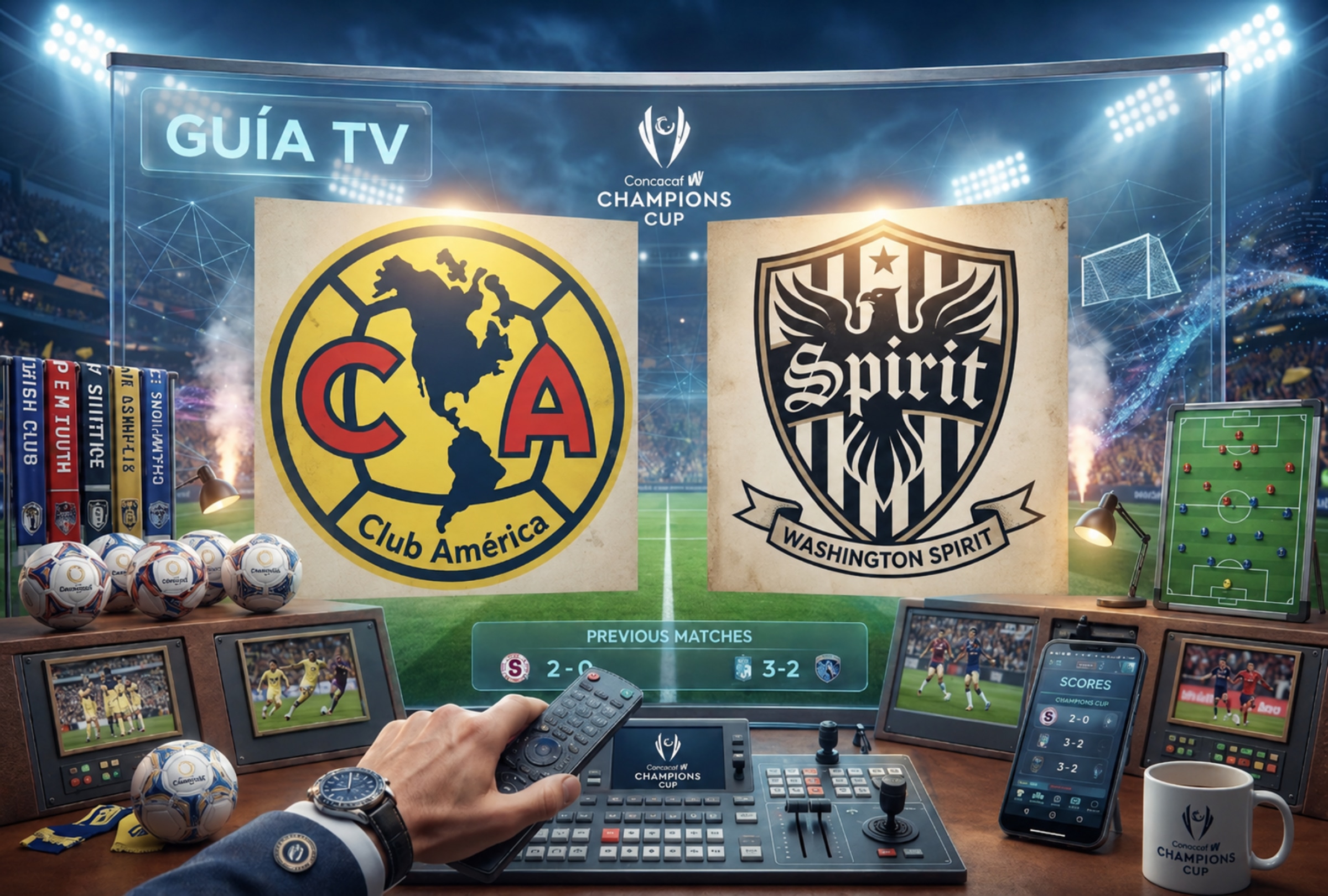 PACHUCA, HIDALGO (MEXICO), 23/05/2026.- Lista de horarios y canales de televisión para ver el partido entre Club América y Washington Spirit este sábado 23 de mayo por la final de la Concachampions Femenil 2026 desde el Estadio Pachuca en Hidalgo, México. FOTO DE NOÉ YACTAYO PARA DEPOR.COM