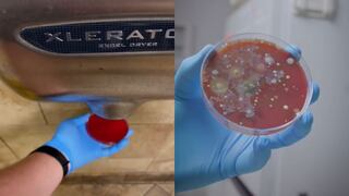 El video viral que demuestra que los secadores de manos en baños están infestados de bacterias
