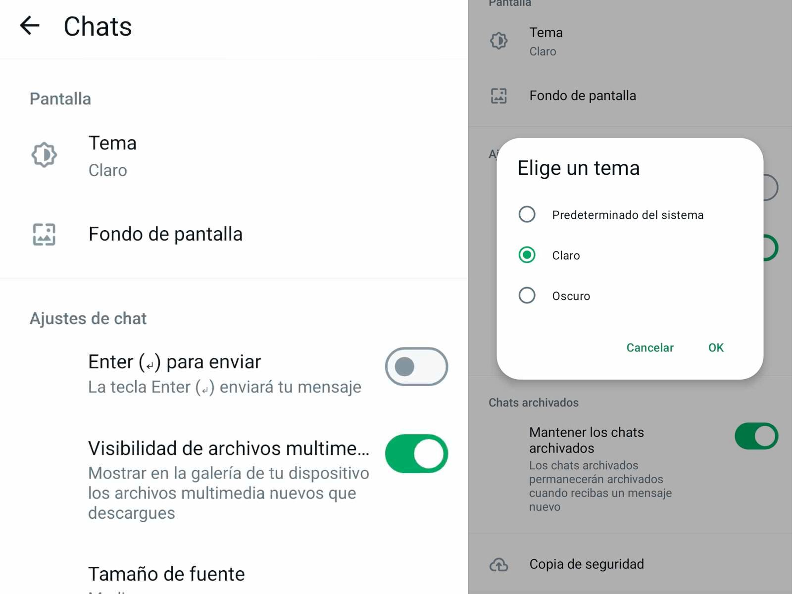 WHATSAPP | Puedes activar el "modo oscuro" de WhatsApp desde los Ajustes de la aplicación. (Foto: MAG - Rommel Yupanqui)