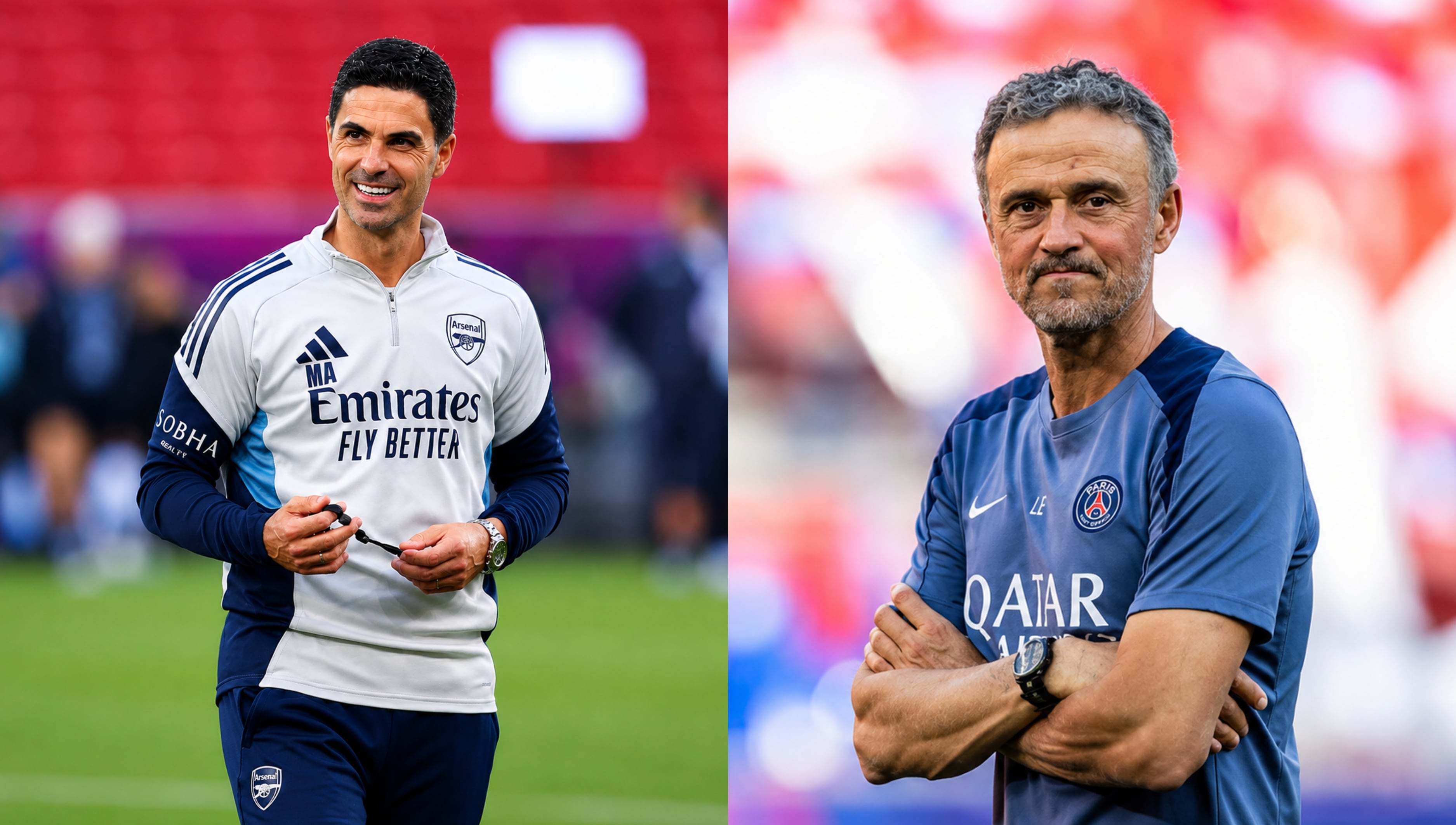 Mikel Arteta y Luis Enrique son los entrenador del Arsenal y PSG, respectivamente. (Foto: Getty Images)