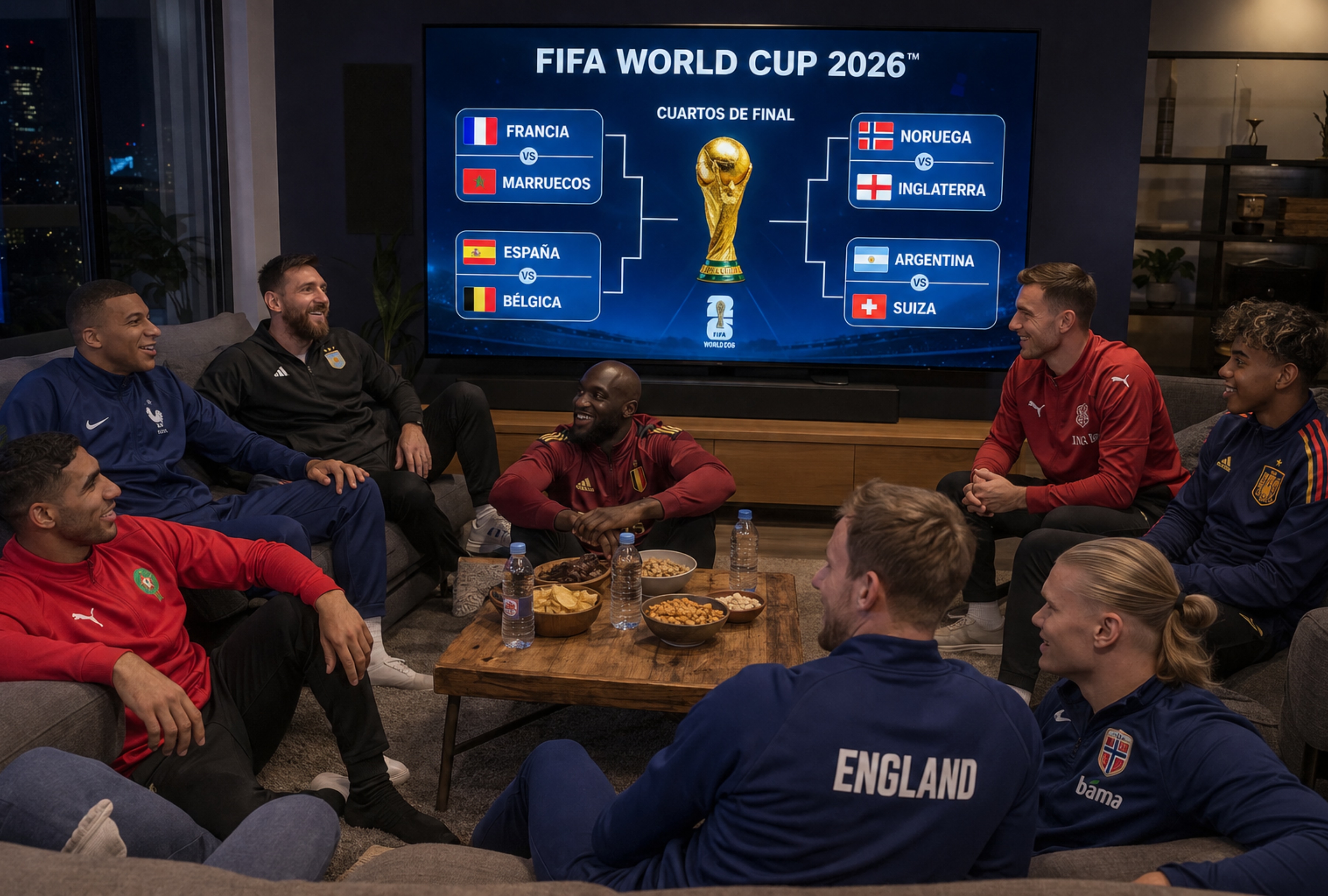 Official tournament bracket display for the 2026 FIFA World Cup. Check the full match schedule to see if there are any games today, along with updated knockout brackets and details on how to watch live streams online. | Image created by Depor using Chat GPT AI / GEC