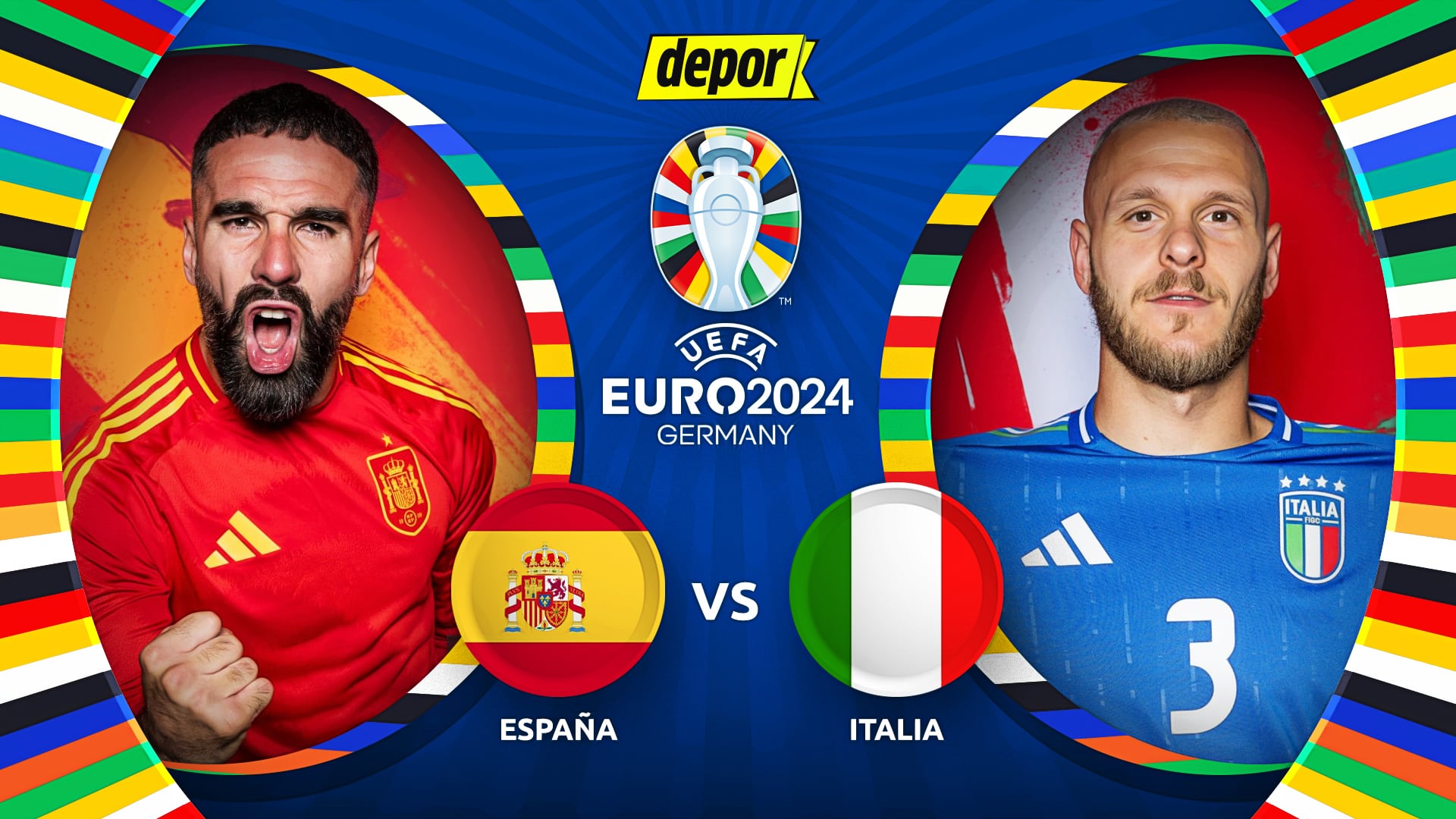 España vs Italia chocan por la fecha 2 de la fase de grupos de la Eurocopa. (Foto: Depor)