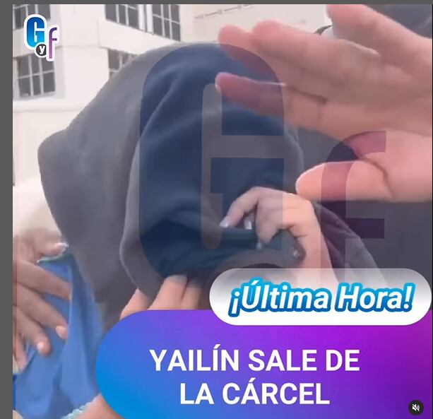 Con el rostro cubierto y en medio de la prensa. Así fue la salida de Yailin de la cárcel de Miami (Foto: El Gordo y la Flaca / Instagram)