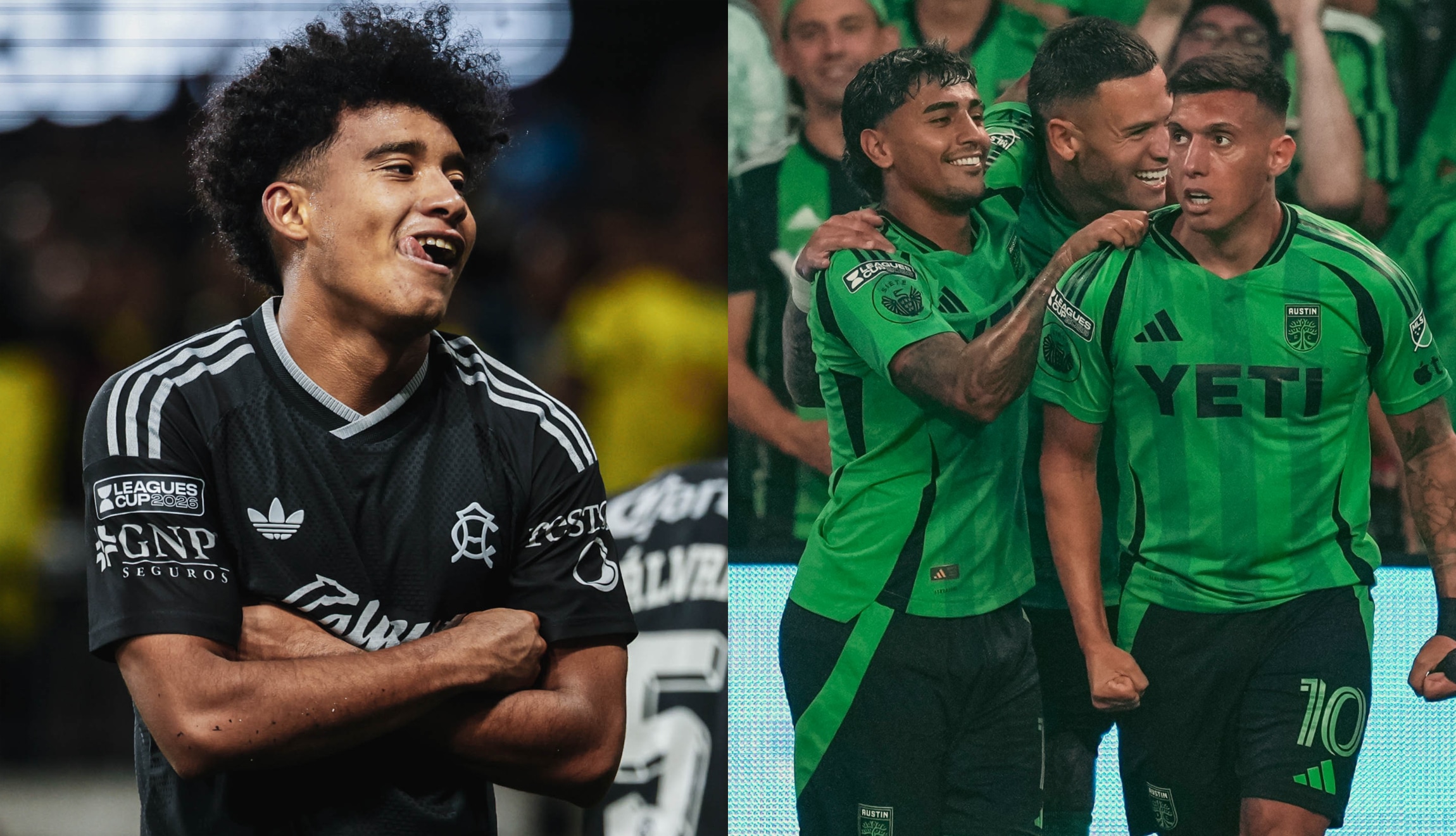 Revisa la hora del juego y en qué canales ver América vs. Austin FC en vivo y en directo, este 13 de agosto, por la Leagues Cup 2026. (Foto: @clubamerica / @austinfc / Composición Depor)