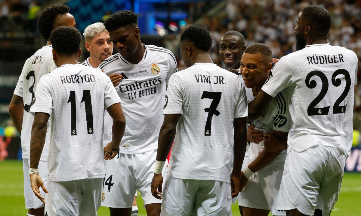 Con goles de Valverde y Mbappé, Real Madrid venció 2-0 a Atalanta y es el campeón de la Supercopa de Europa 2024. (Foto: AFP)