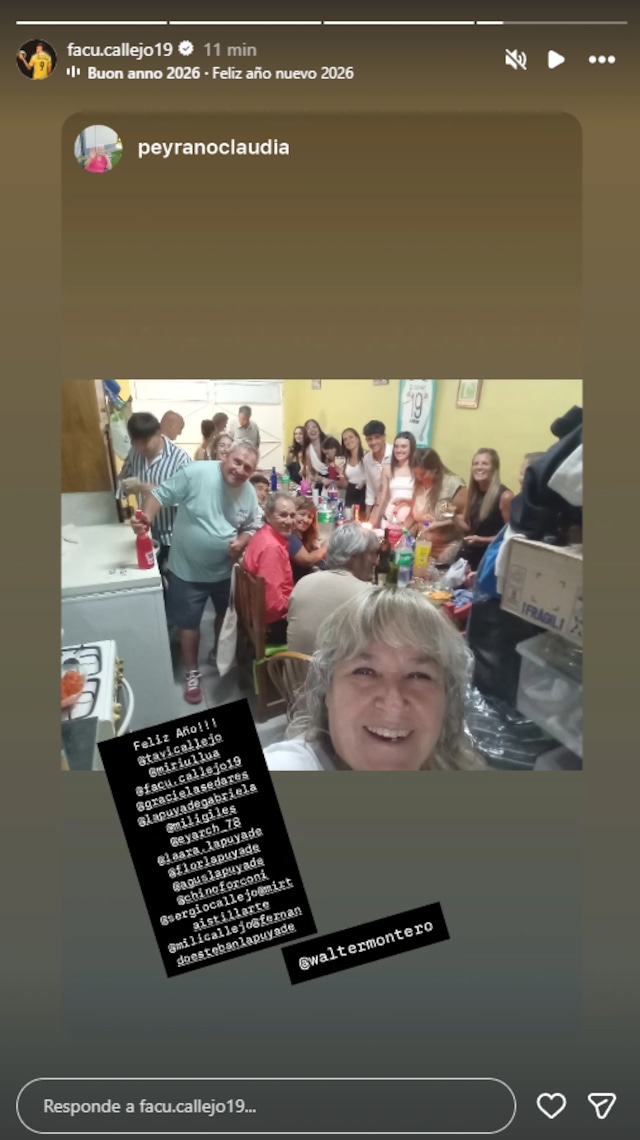 El goleador de la Liga 1, Facundo Callejo, aprovechó las festividades para pasarla junto a su familia en Argentina | Foto: IG