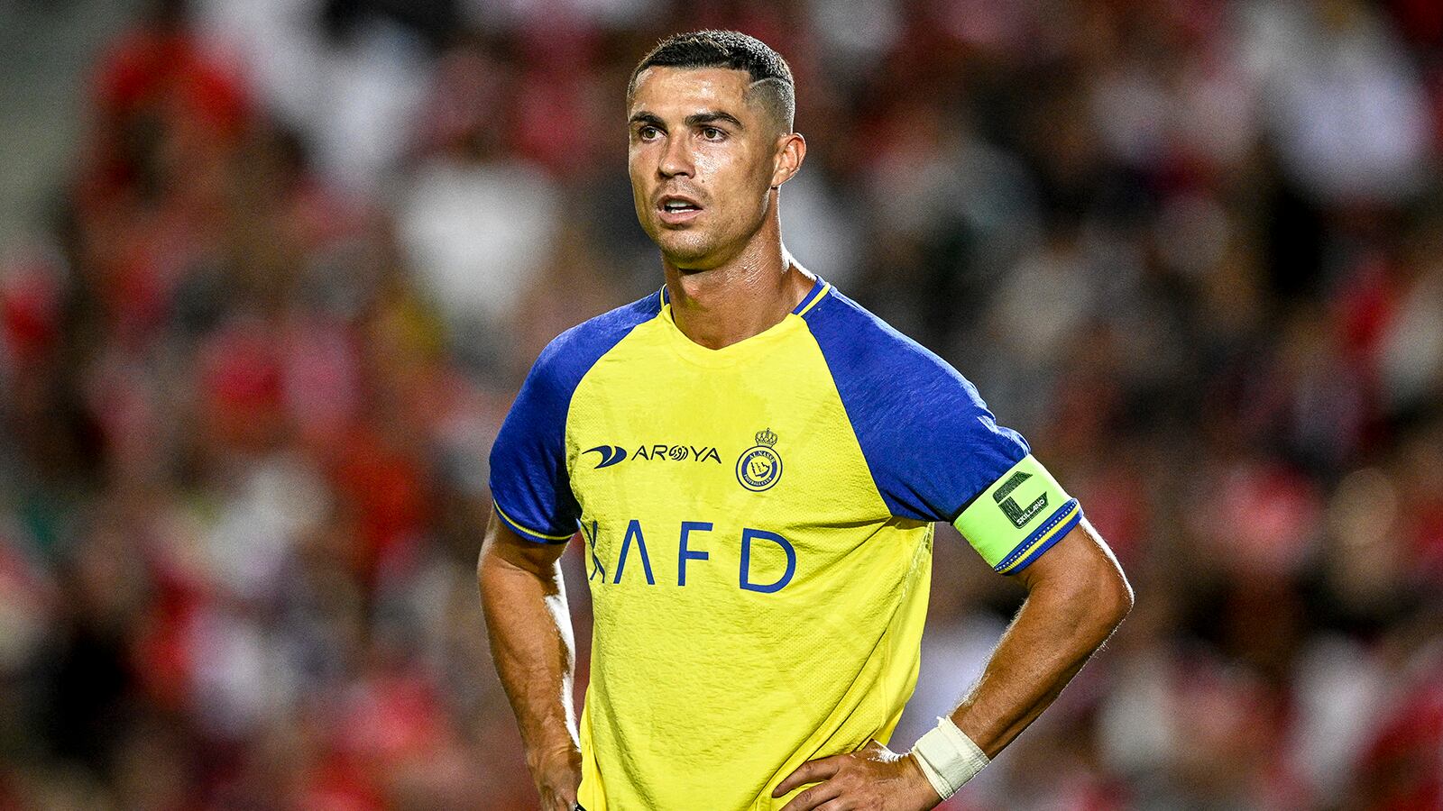 Cristiano Ronaldo sancionado por hacer gesto obsceno. (Foto: AFP)