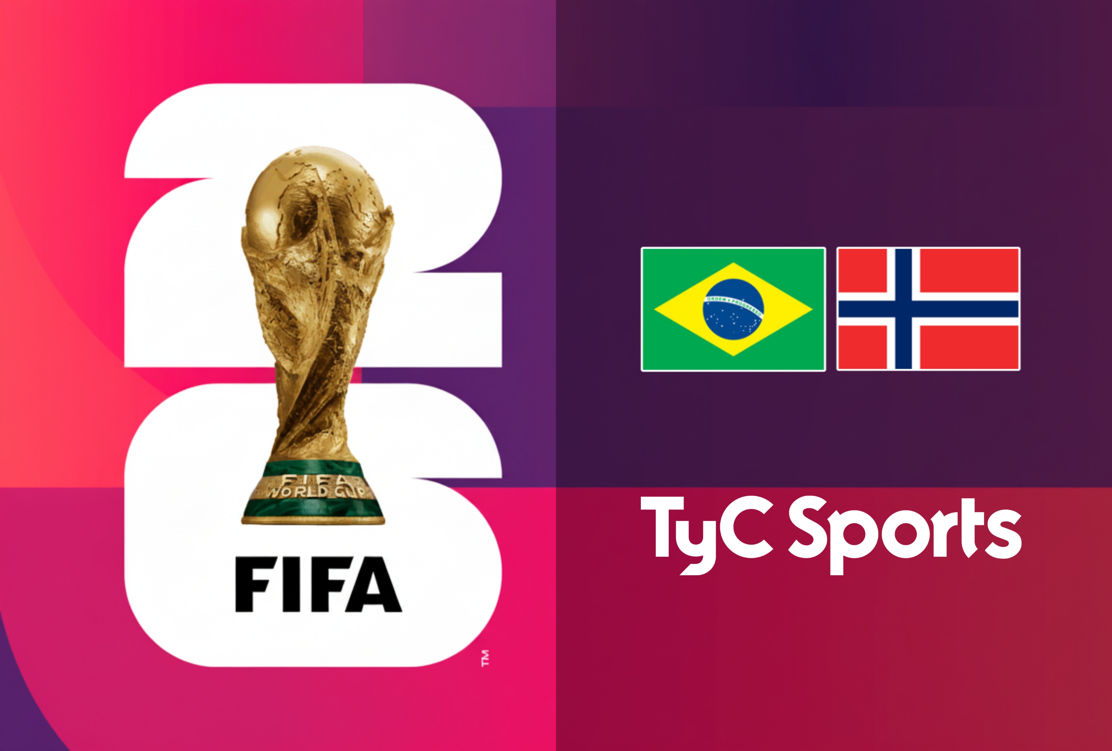 Señal de TyC Sports y TyC Play del partido Brasil vs. Noruega por los 8avos de final de la Copa Mundial 2026 este domingo 5 de junio. | Crédito: fifa.com / Composición Depor