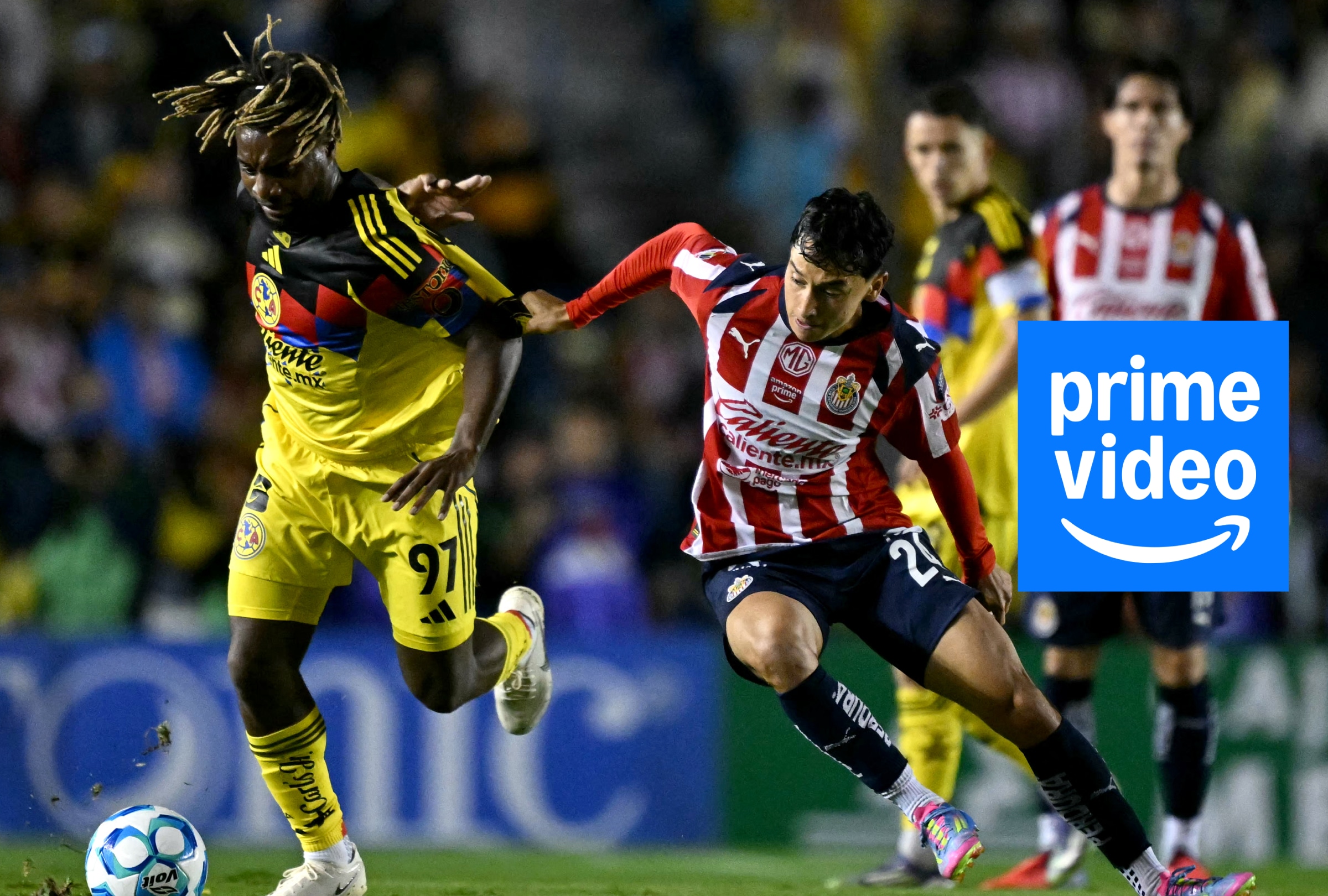 ZAPOPAN, JALISCO (MÉXICO), 14/02/2026.- Cobertura oficial de Amazon Prime VIDEO EN VIVO EN DIRECTO para ver el partido entre Club América y Chivas de Guadalajara este sábado 14 de febrero por la fecha 6 del Torneo Clausura 2026 de la Liga MX desde el Estadio Akron. FOTO DE YURI CORTEZ PARA AFP