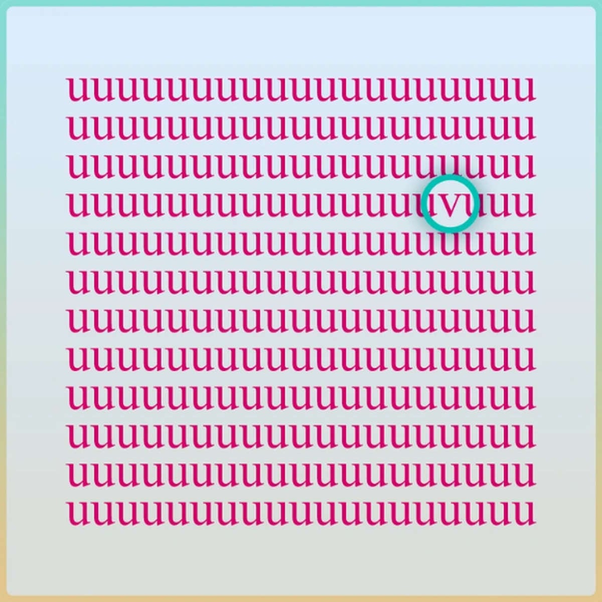 En esta imagen, cuyo fondo es de color celeste, se indica dónde está la letra ‘v’. (Foto: genial.guru)