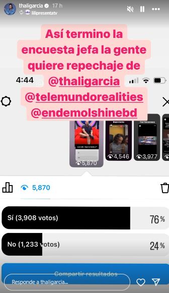 La mexicana Thalí García publicó varias historias en Instagram donde el público aclamaba su regreso (Foto: Thalí García / Instagram)