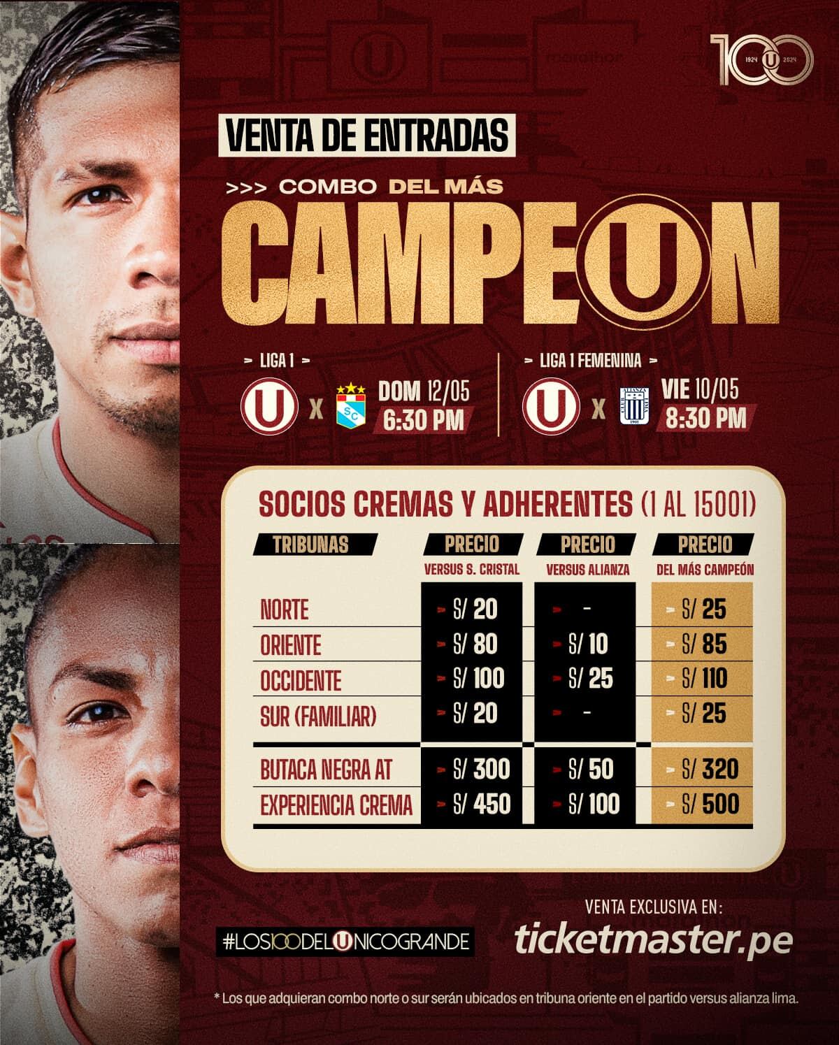 Conoce el combo de entradas para los partidos de Universitario en la Liga 1 y en la Liga Femenina. (Foto: Prensa U)