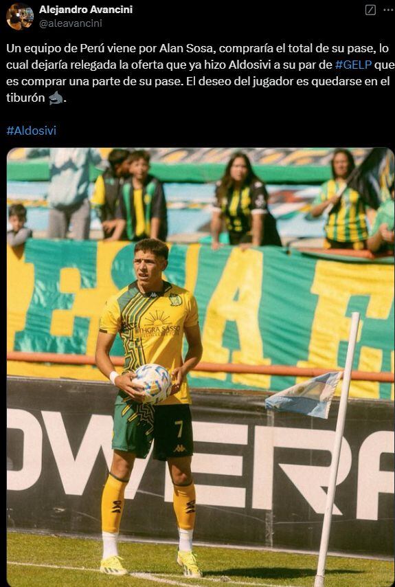 Sosa, en la mira de Alianza Lima para el 2025.