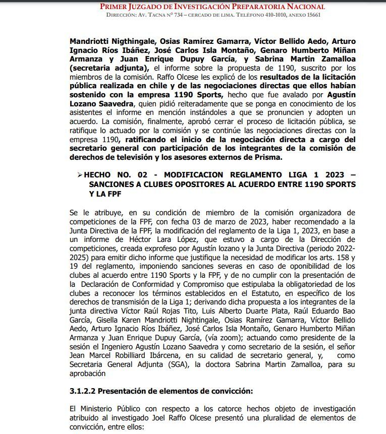 La Resolución Judicial del Corte Nacional de Justicia.