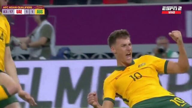 Quieren el Mundial: el gol de Hrustic para el 2-1 de Australia sobre Emiratos Árabes Unidos [VIDEO]