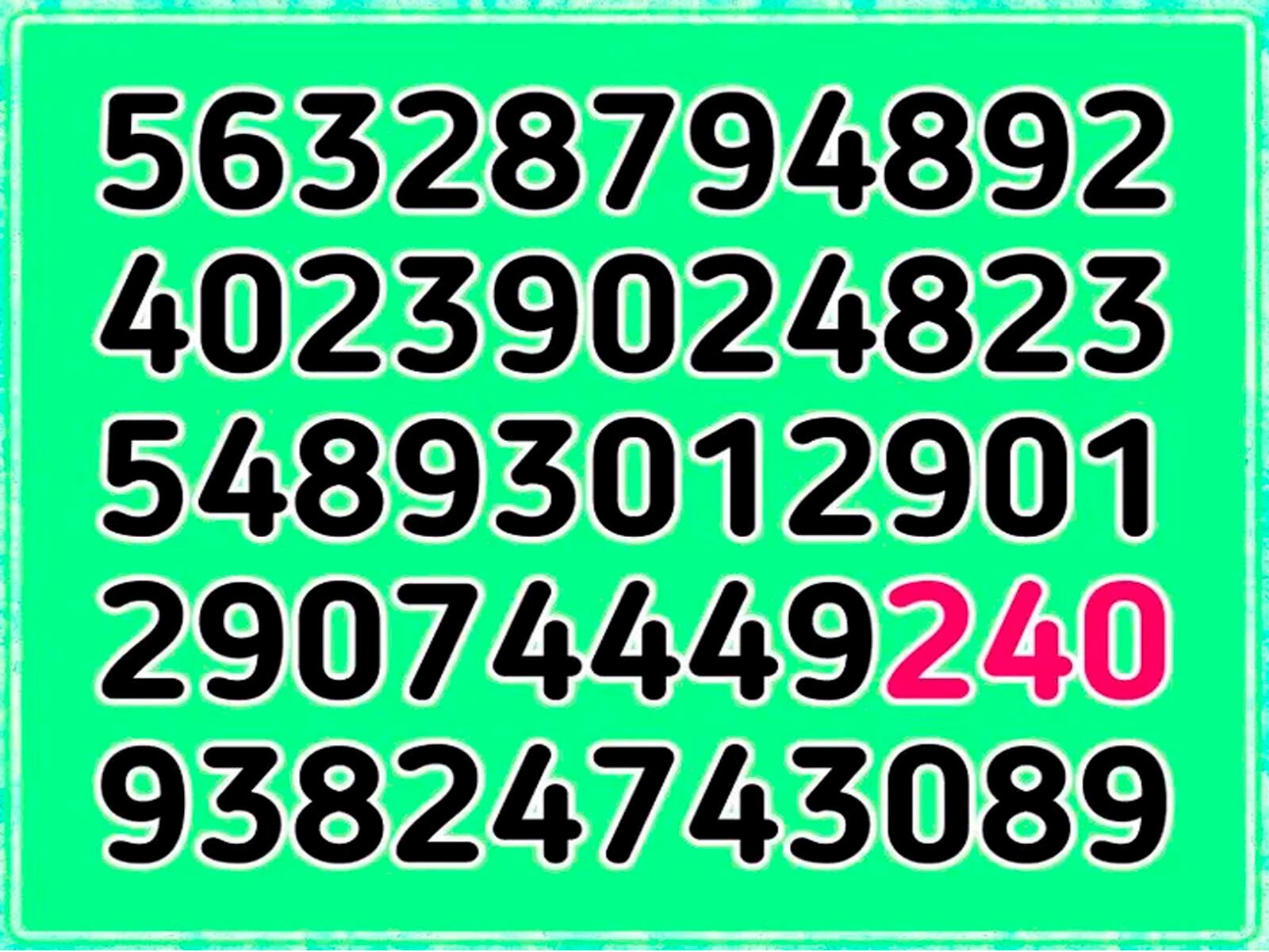 Aquí te mostramos la ubicación del número 240 en la gráfica del reto viral.| Foto: genial.guru