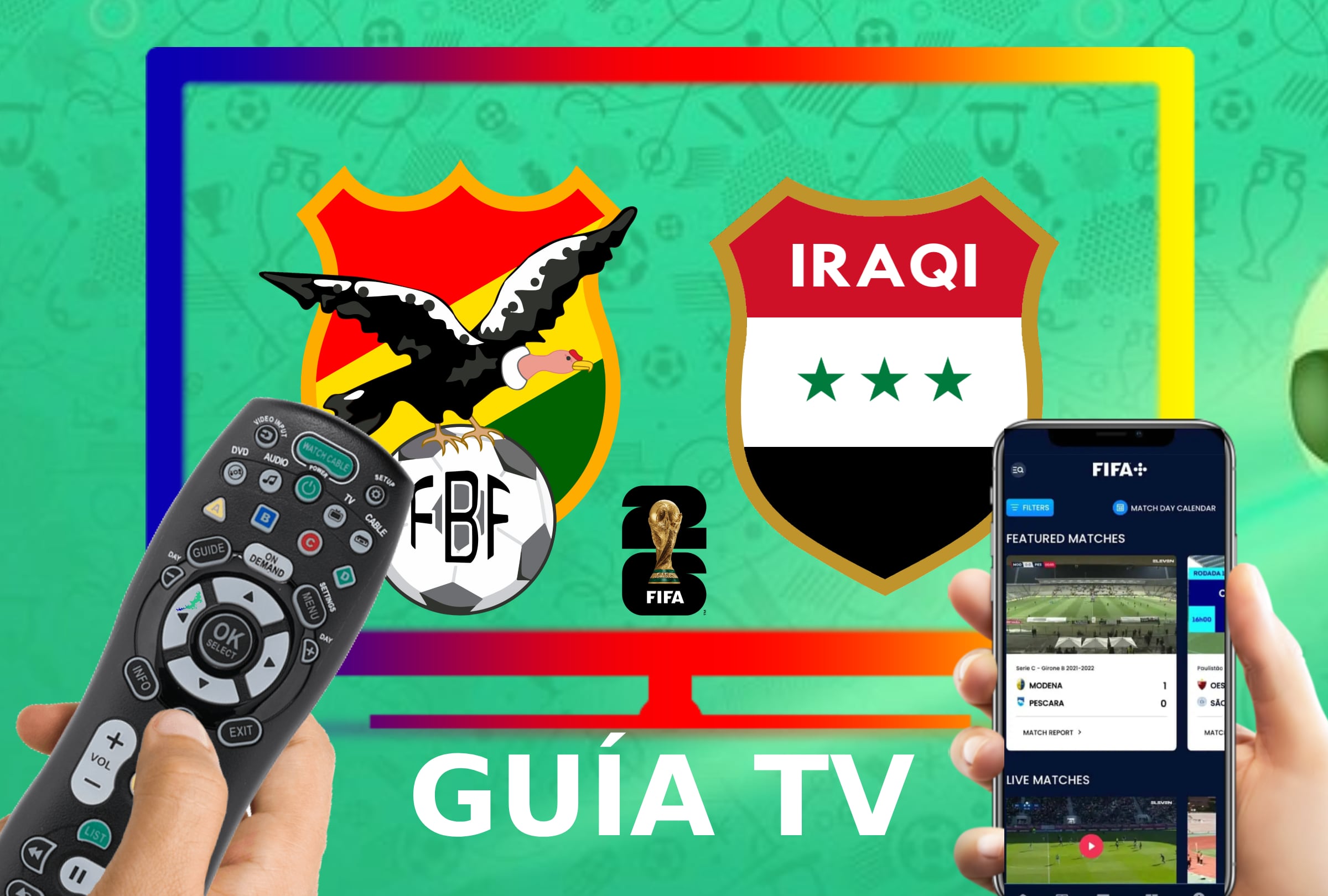 MONTERREY (MÉXICO), 31/03/2026.- Lista de horarios y canales de TV para ver el partido entre Bolivia e Irak este martes 31 de marzo por el repechaje a la Copa Mundial de la FIFA 2026 desde el Estadio BBVA de Guadalupe, Monterrey (México). FOTO DE NOÉ YACTAYO PARA DEPOR.COM