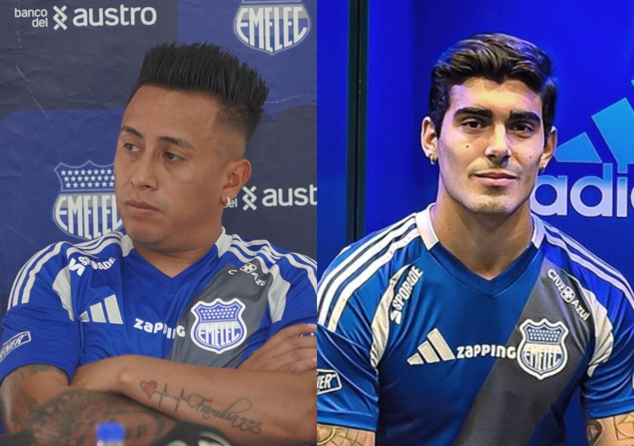 Christian Cueva y Alfonso Barco llegaron este año a Emelec. (Foto: @CSEmelec)