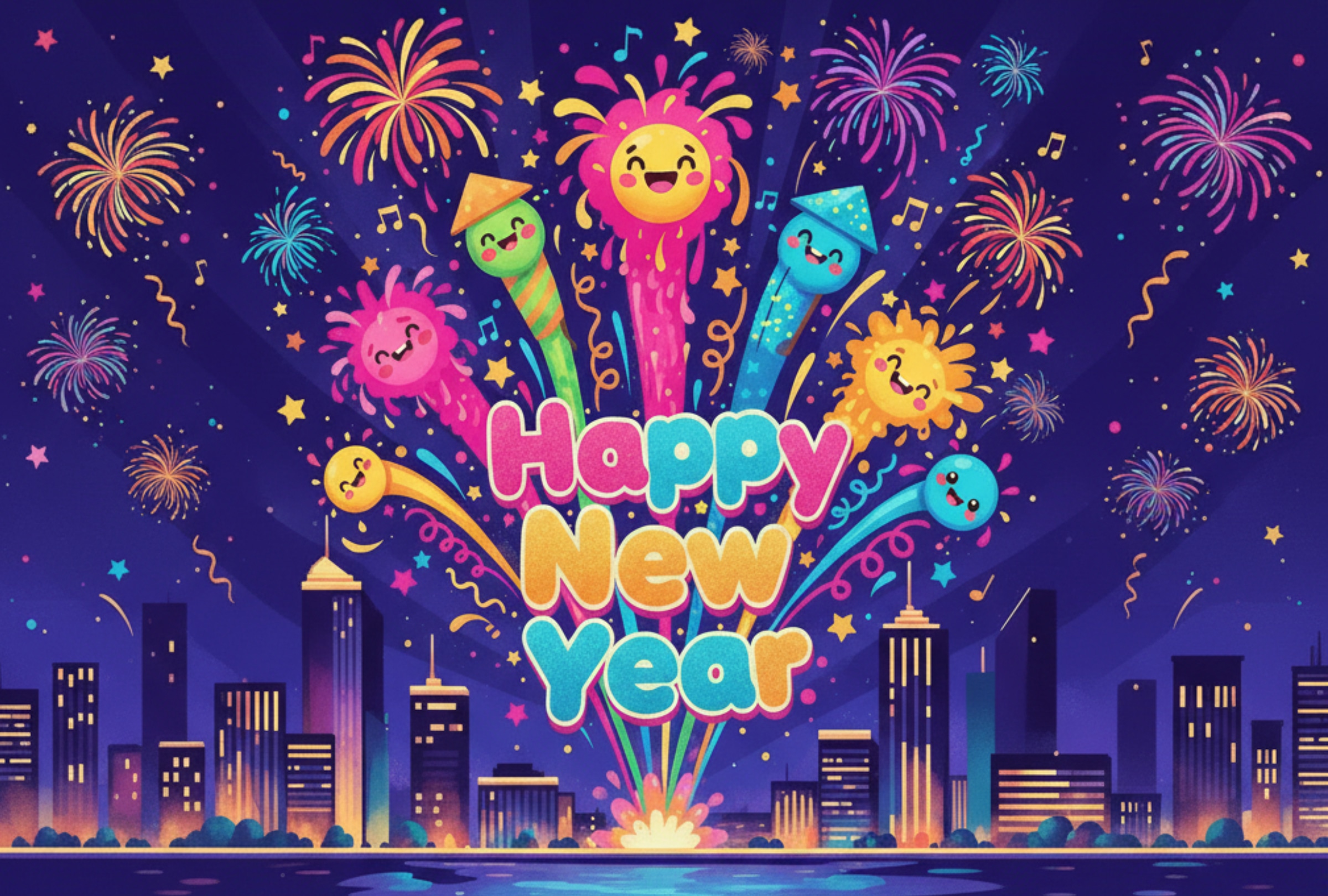 UNITED STATES, 31/12/2025.- Share unique greetings with these 150 funny New Year 2026 messages in English for social media, chats, and statuses. PHOTO CREATED BY NOÉ YACTAYO WITH PERPLEXITY AI FOR DEPOR.COM