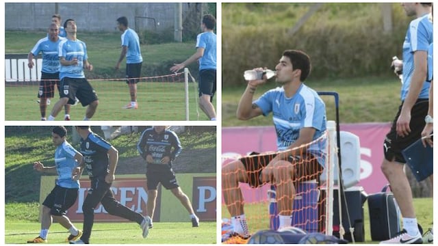 Luis Suárez se robó las miradas en primer entrenamiento de Uruguay (FOTOS)