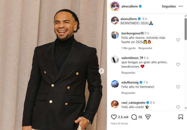 Alexander Callens subió un post con el siguiente mensaje: "Biendenido 2026", esperemos vuelva pronto a las canchas. | Foto: IG
